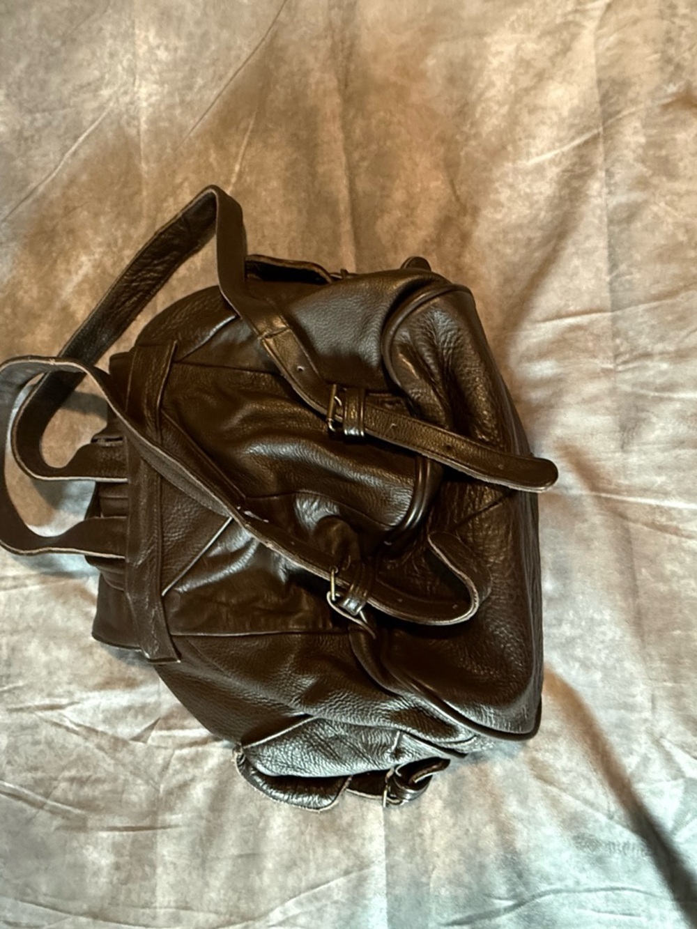 Genuine Leather Backpack Purse - Classic Everyday Bag - Picture 3 of 5